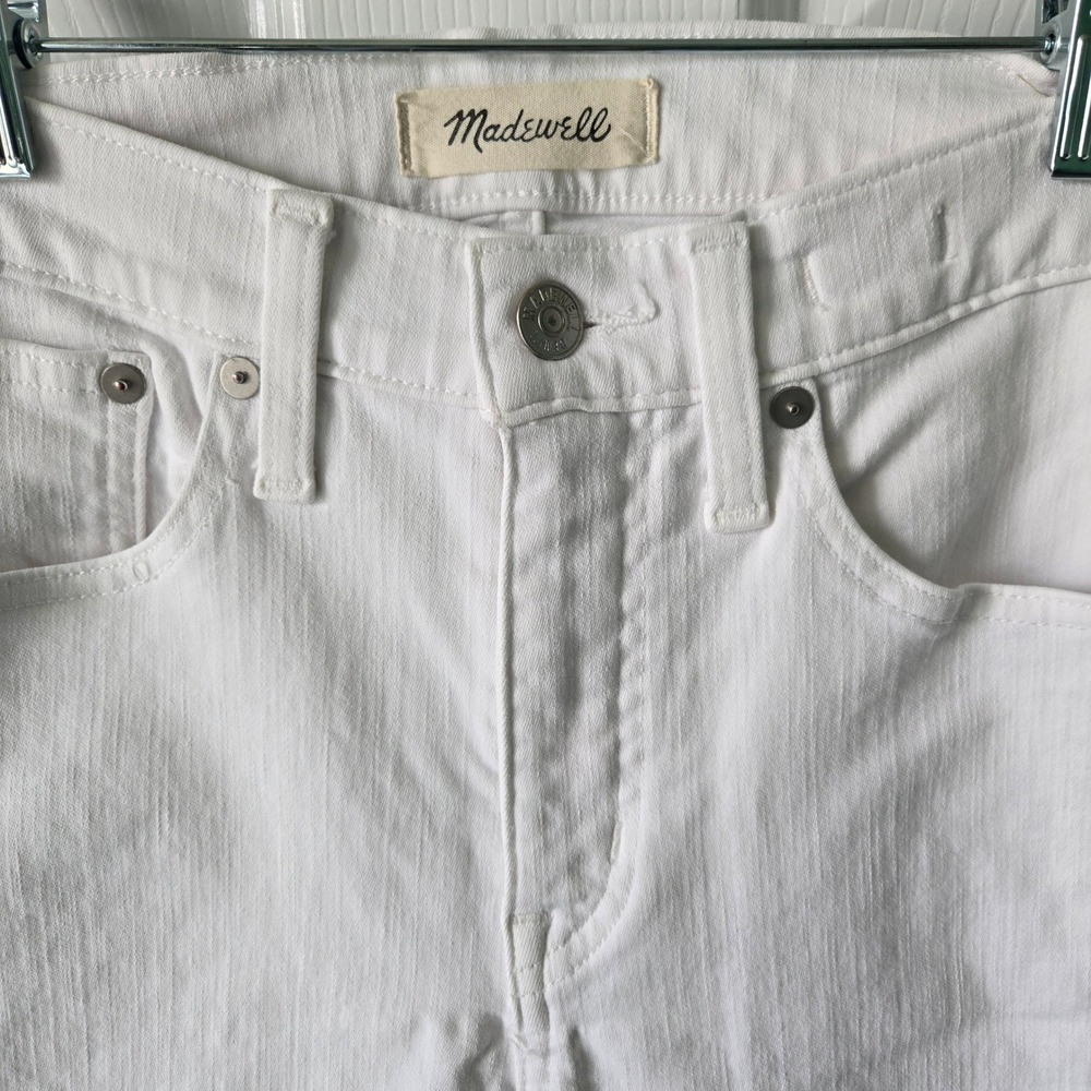 Madewell Demi-Boot Women 26 Jeans White Denim High Rise Slim Flare AJ195 Minimal